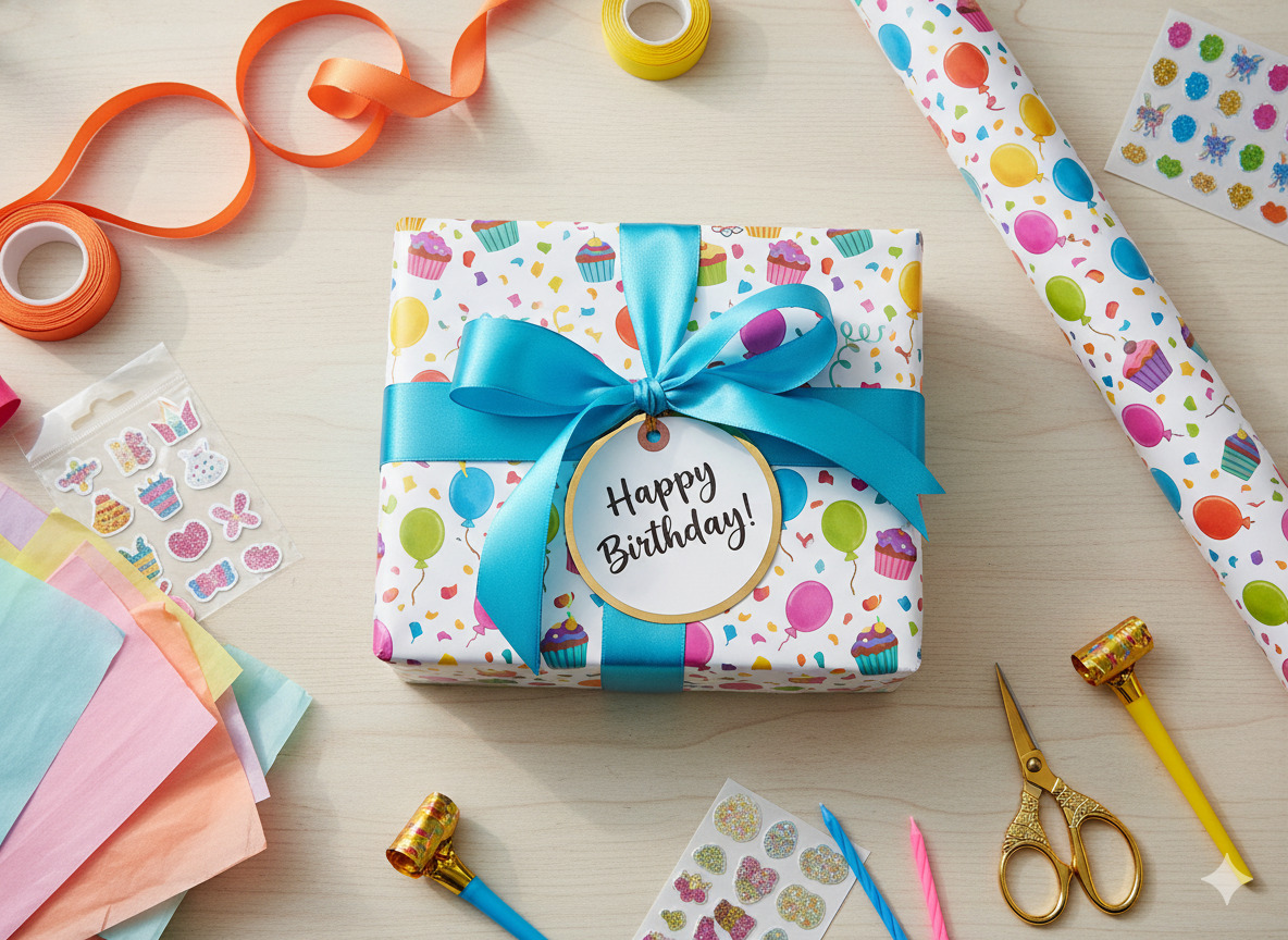 Birthday gift wrapping