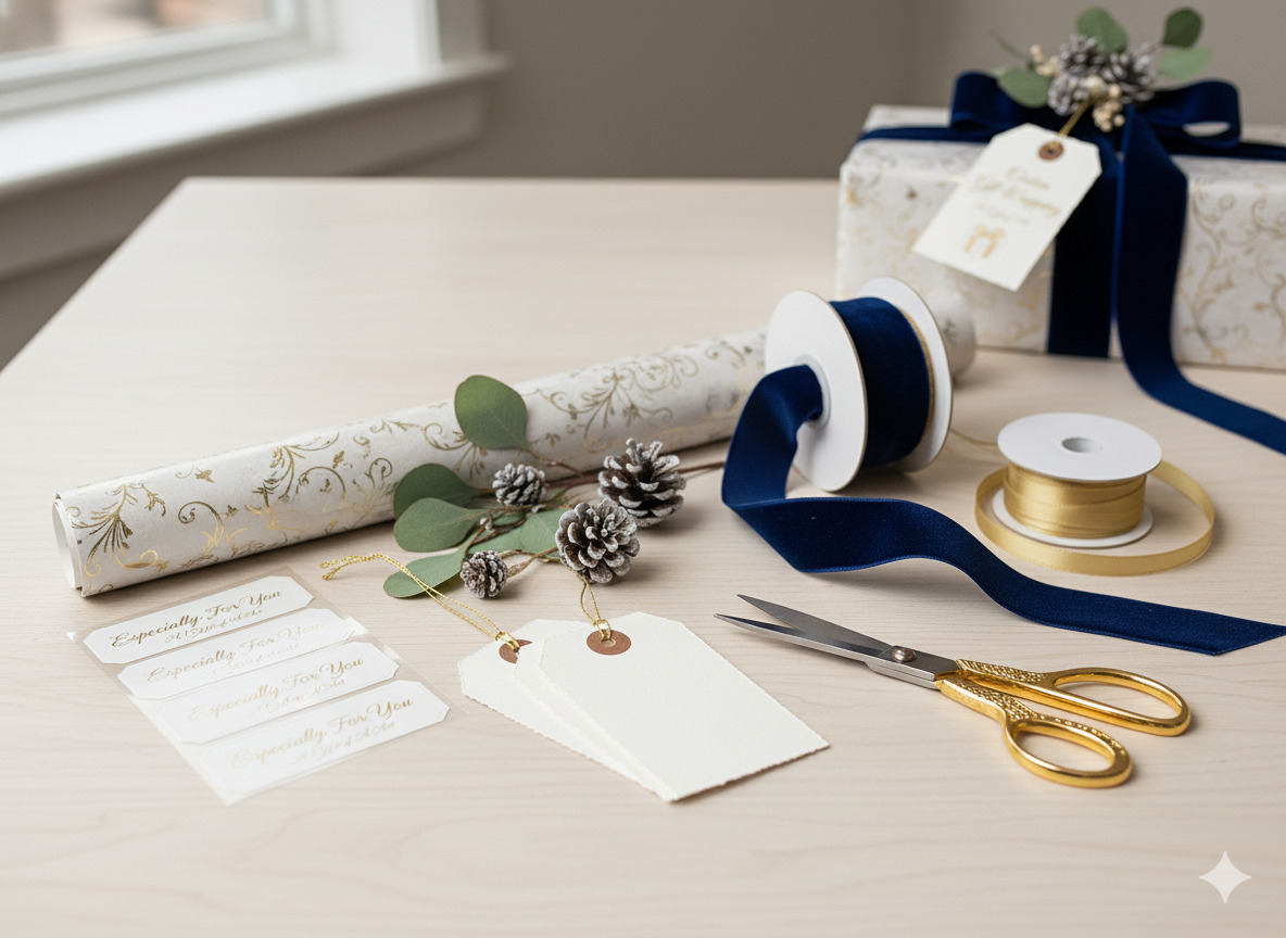 Elegant gift wrapping set