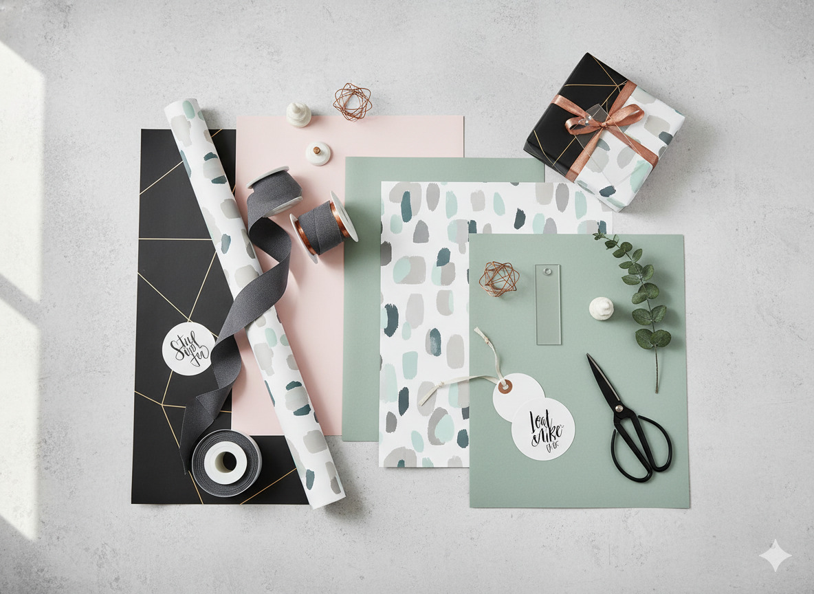 Modern gift wrapping collection