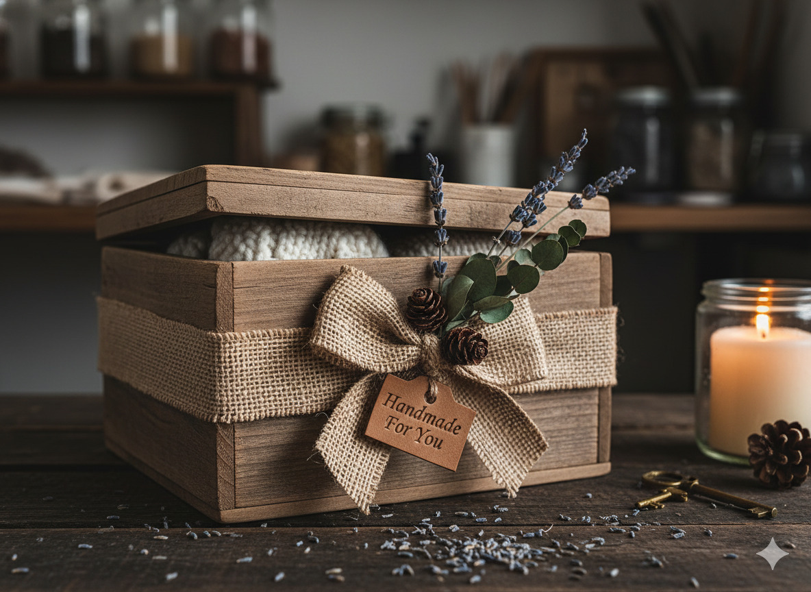 Rustic handmade gift box
